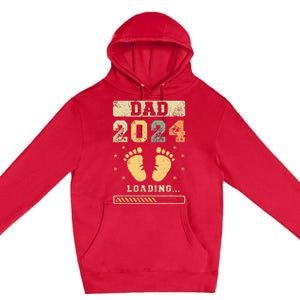 Dad 2024 Loading Fatherhood Future Dad Premium Pullover Hoodie