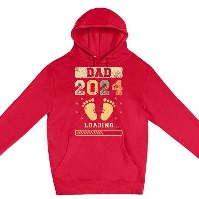 Dad 2024 Loading Fatherhood Future Dad Premium Pullover Hoodie