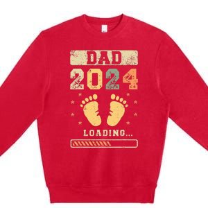 Dad 2024 Loading Fatherhood Future Dad Premium Crewneck Sweatshirt