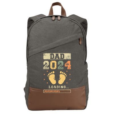 Dad 2024 Loading Fatherhood Future Dad Cotton Canvas Backpack