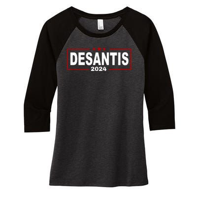 Desantis 2024 Make America Florida Election Women's Tri-Blend 3/4-Sleeve Raglan Shirt