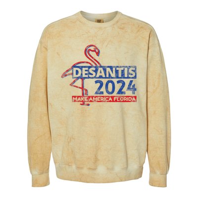 DESANTIS 2024, Make America Florida, American Flamingo Colorblast Crewneck Sweatshirt