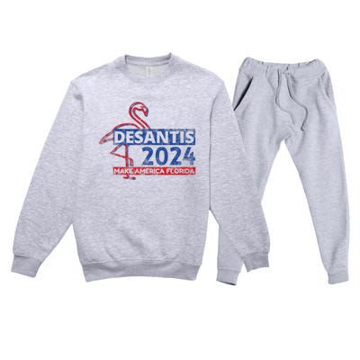 DESANTIS 2024, Make America Florida, American Flamingo Premium Crewneck Sweatsuit Set