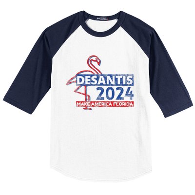 DESANTIS 2024, Make America Florida, American Flamingo Baseball Sleeve Shirt