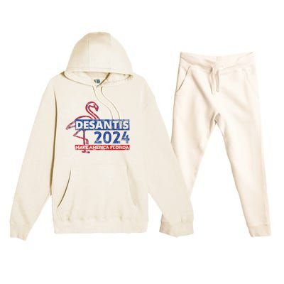 DESANTIS 2024, Make America Florida, American Flamingo Premium Hooded Sweatsuit Set