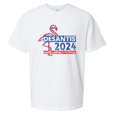 DESANTIS 2024, Make America Florida, American Flamingo Sueded Cloud Jersey T-Shirt