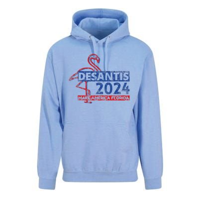 DESANTIS 2024, Make America Florida, American Flamingo Unisex Surf Hoodie