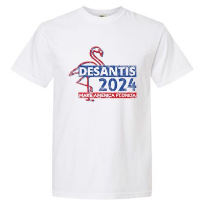 DESANTIS 2024, Make America Florida, American Flamingo Garment-Dyed Heavyweight T-Shirt