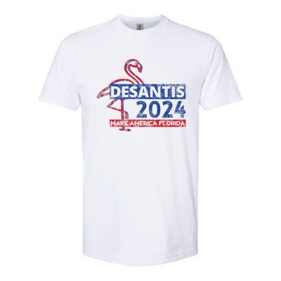 DESANTIS 2024, Make America Florida, American Flamingo Softstyle CVC T-Shirt