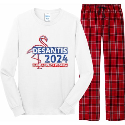 DESANTIS 2024, Make America Florida, American Flamingo Long Sleeve Pajama Set