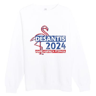 DESANTIS 2024, Make America Florida, American Flamingo Premium Crewneck Sweatshirt