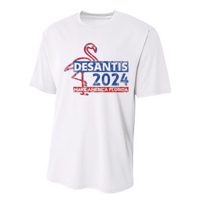 DESANTIS 2024, Make America Florida, American Flamingo Performance Sprint T-Shirt