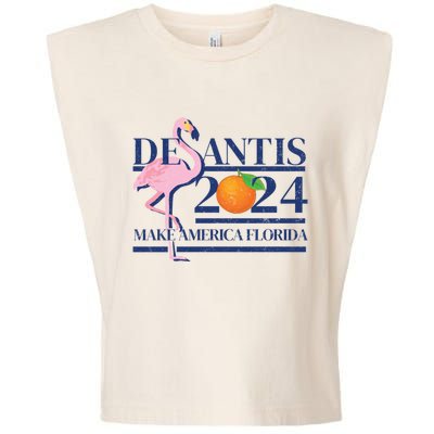 Desantis 2024 Make America Florida Flamingo Election Cute Gift Garment-Dyed Women's Muscle Tee