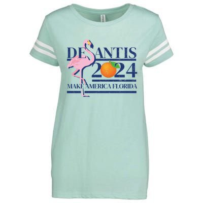 Desantis 2024 Make America Florida Flamingo Election Cute Gift Enza Ladies Jersey Football T-Shirt