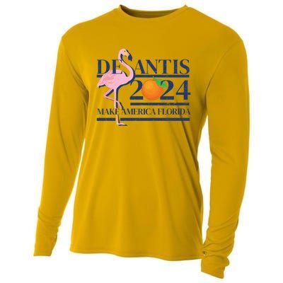 Desantis 2024 Make America Florida Flamingo Election Cute Gift Cooling Performance Long Sleeve Crew