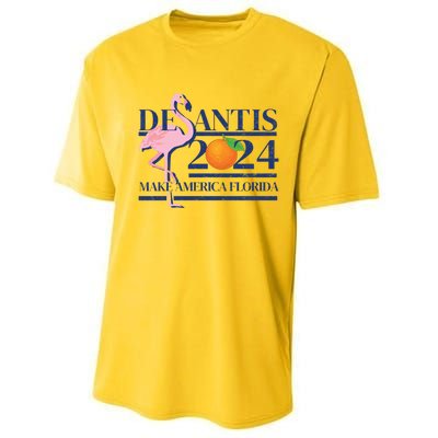 Desantis 2024 Make America Florida Flamingo Election Cute Gift Performance Sprint T-Shirt