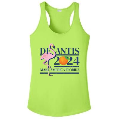 Desantis 2024 Make America Florida Flamingo Election Cute Gift Ladies PosiCharge Competitor Racerback Tank