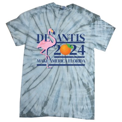 Desantis 2024 Make America Florida Flamingo Election Cute Gift Tie-Dye T-Shirt