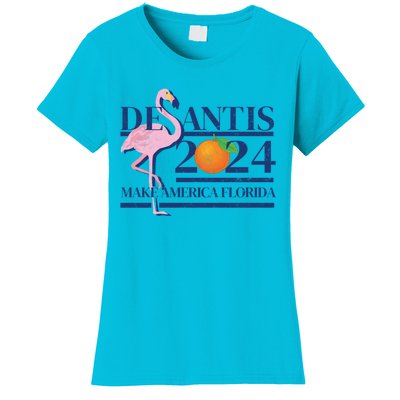 Desantis 2024 Make America Florida Flamingo Election Cute Gift Women's T-Shirt