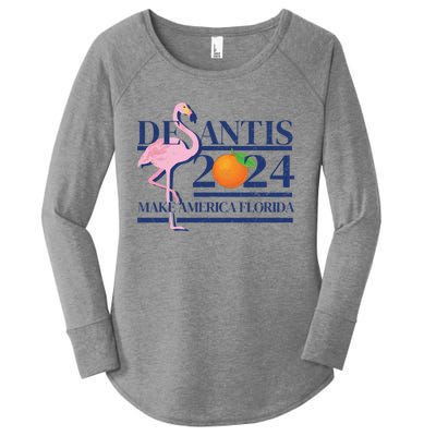 Desantis 2024 Make America Florida Flamingo Election Cute Gift Women's Perfect Tri Tunic Long Sleeve Shirt