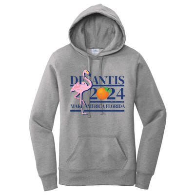 Desantis 2024 Make America Florida Flamingo Election Cute Gift Women's Pullover Hoodie