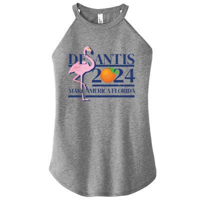 Desantis 2024 Make America Florida Flamingo Election Cute Gift Women's Perfect Tri Rocker Tank