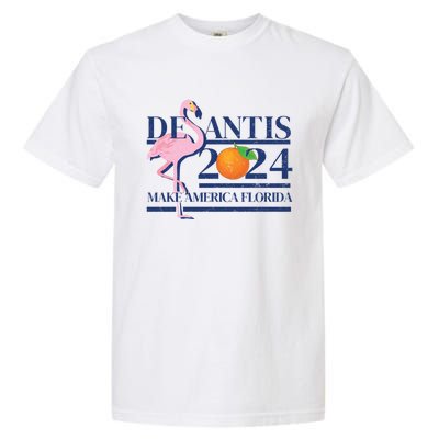 Desantis 2024 Make America Florida Flamingo Election Cute Gift Garment-Dyed Heavyweight T-Shirt