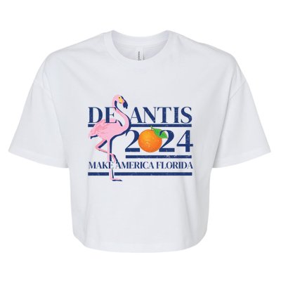 Desantis 2024 Make America Florida Flamingo Election Cute Gift Bella+Canvas Jersey Crop Tee