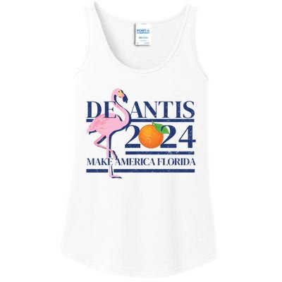 Desantis 2024 Make America Florida Flamingo Election Cute Gift Ladies Essential Tank