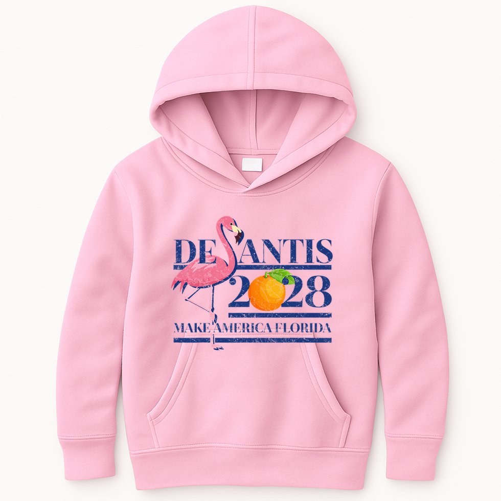 Desantis 2028 Make America Florida Ron Desantis 48 Kids Hoodie
