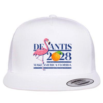 Desantis 2028 Make America Florida Ron Desantis 48 Flat Bill Trucker Hat