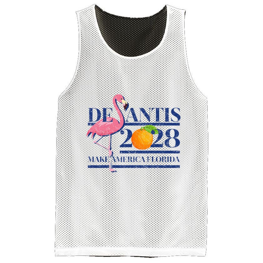 Desantis 2028 Make America Florida Ron Desantis 48 Mesh Reversible Basketball Jersey Tank