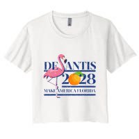 Desantis 2028 Make America Florida Ron Desantis 48 Women's Crop Top Tee