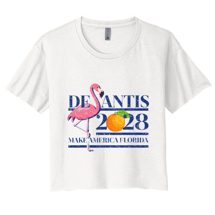 Desantis 2028 Make America Florida Ron Desantis 48 Women's Crop Top Tee