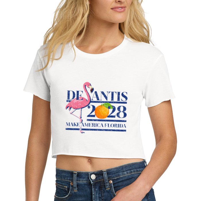 Desantis 2028 Make America Florida Ron Desantis 48 Women's Crop Top Tee