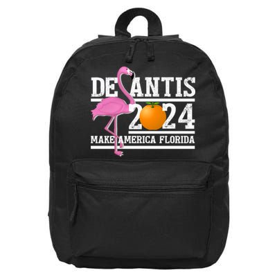 DeSantis 2024 Make America Florida Flamingo Election 16 in Basic Backpack