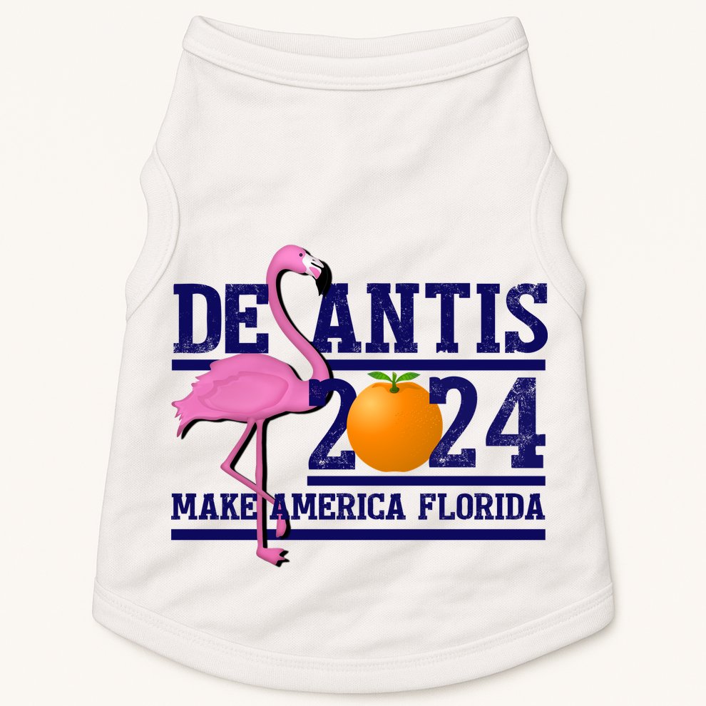 DeSantis 2024 Make America Florida Flamingo Election Doggie Tank