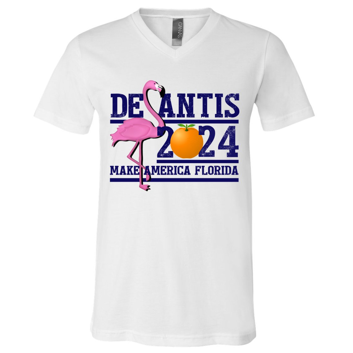 DeSantis 2024 Make America Florida Flamingo Election V-Neck T-Shirt