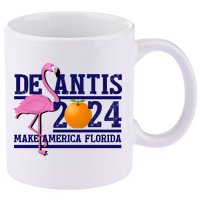 DeSantis 2024 Make America Florida Flamingo Election 11oz C Handle Ceramic Mug