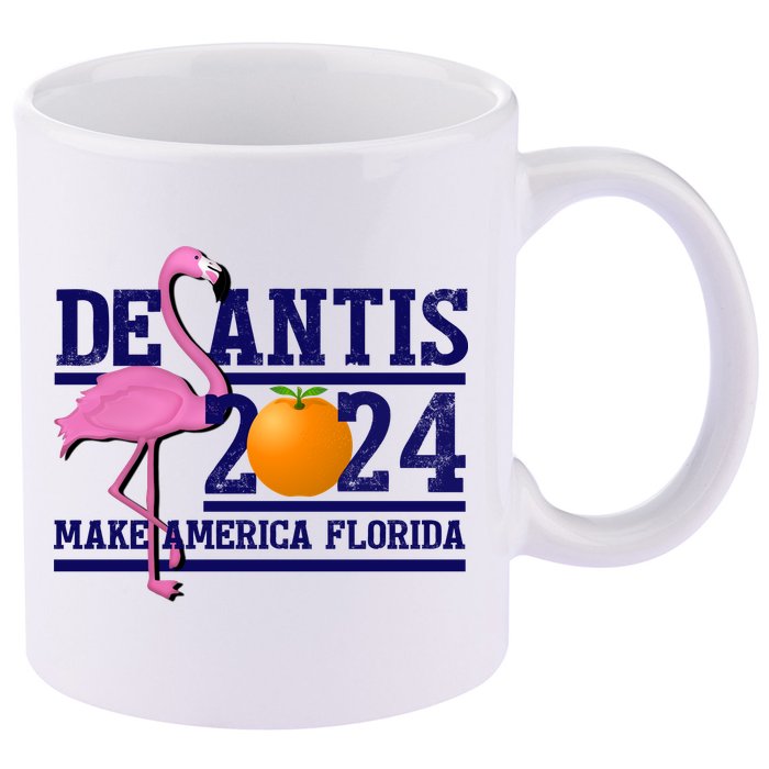 DeSantis 2024 Make America Florida Flamingo Election 11oz C Handle Ceramic Mug