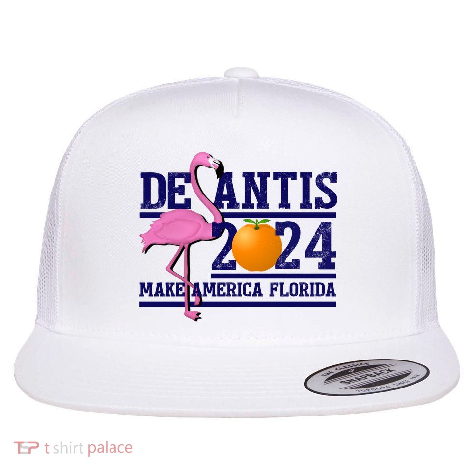 DeSantis 2024 Make America Florida Flamingo Election Flatbill Hat