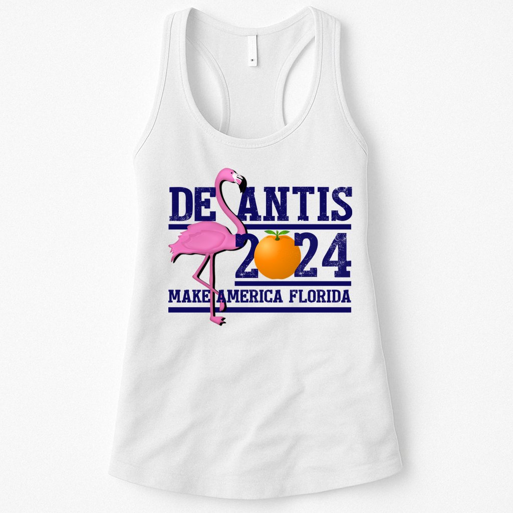 DeSantis 2024 Make America Florida Flamingo Election Womens Tank Top
