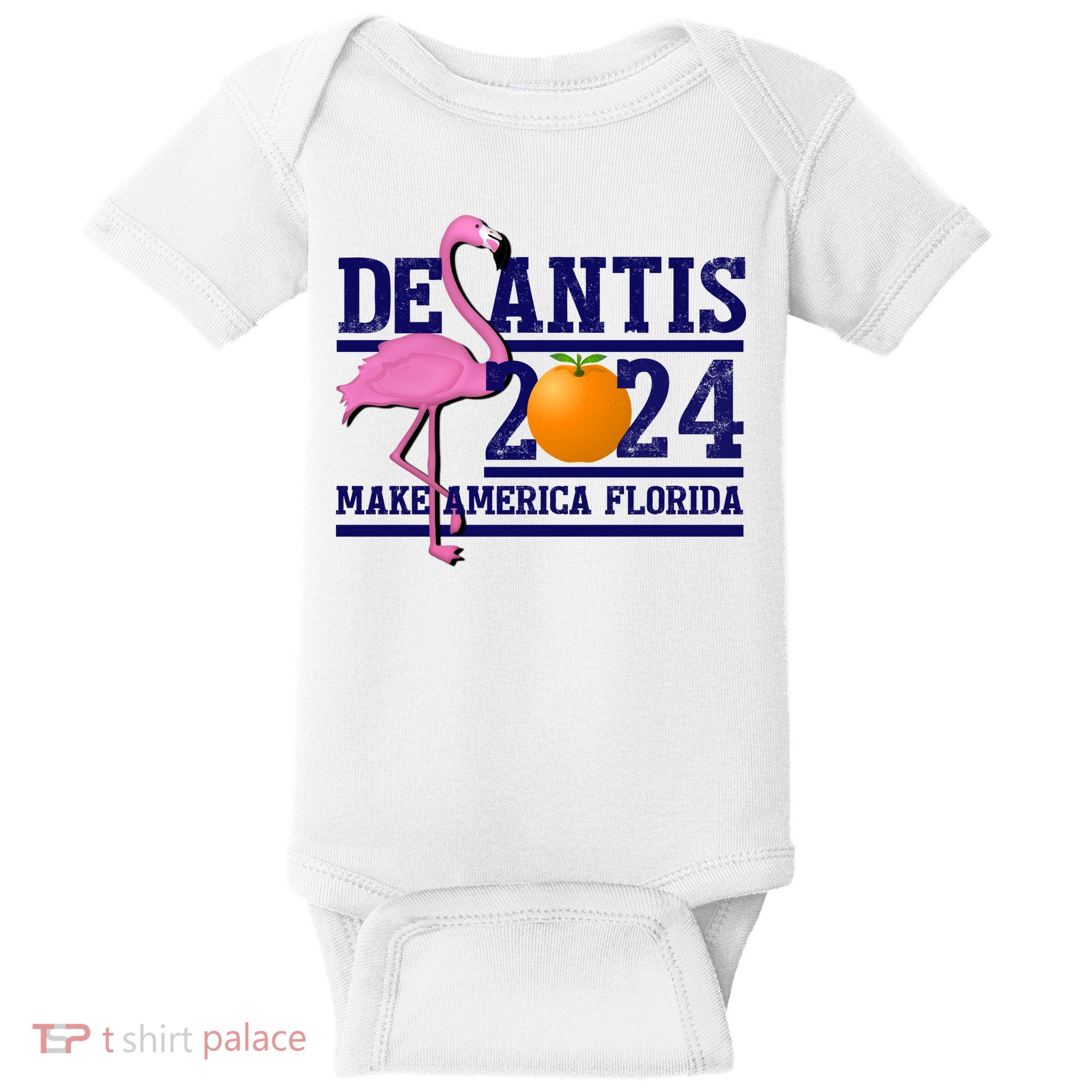 DeSantis 2024 Make America Florida Flamingo Election Baby Bodysuit