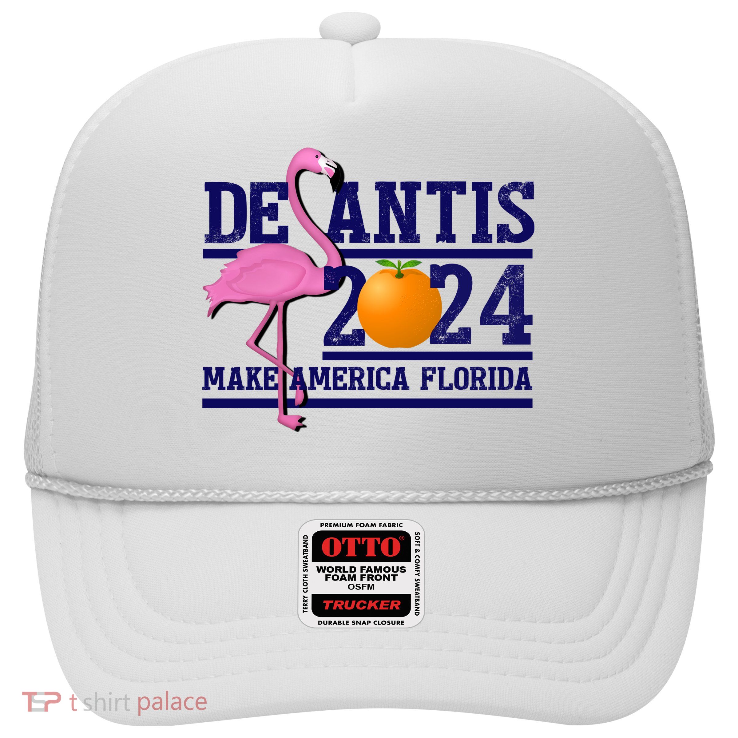 DeSantis 2024 Make America Florida Flamingo Election Trucker Hat