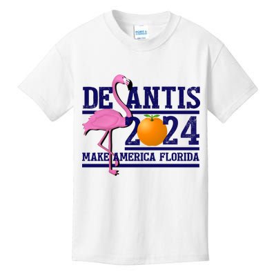 DeSantis 2024 Make America Florida Flamingo Election Kids T-Shirt
