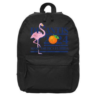 DeSantis 2024 Make America Florida Flamingo Election 16 in Basic Backpack