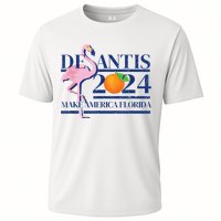 DeSantis 2024 Make America Florida Flamingo Election Cooling Performance Crew T-Shirt
