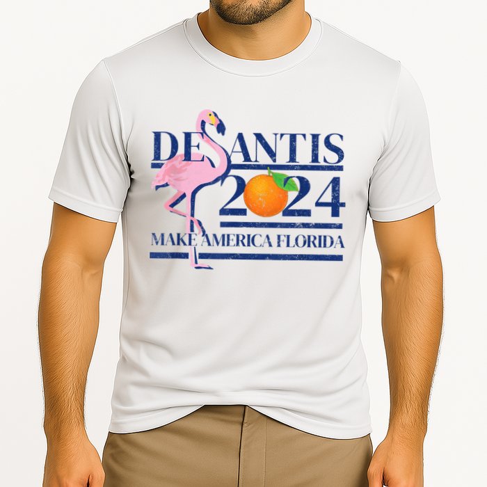 DeSantis 2024 Make America Florida Flamingo Election Cooling Performance Crew T-Shirt
