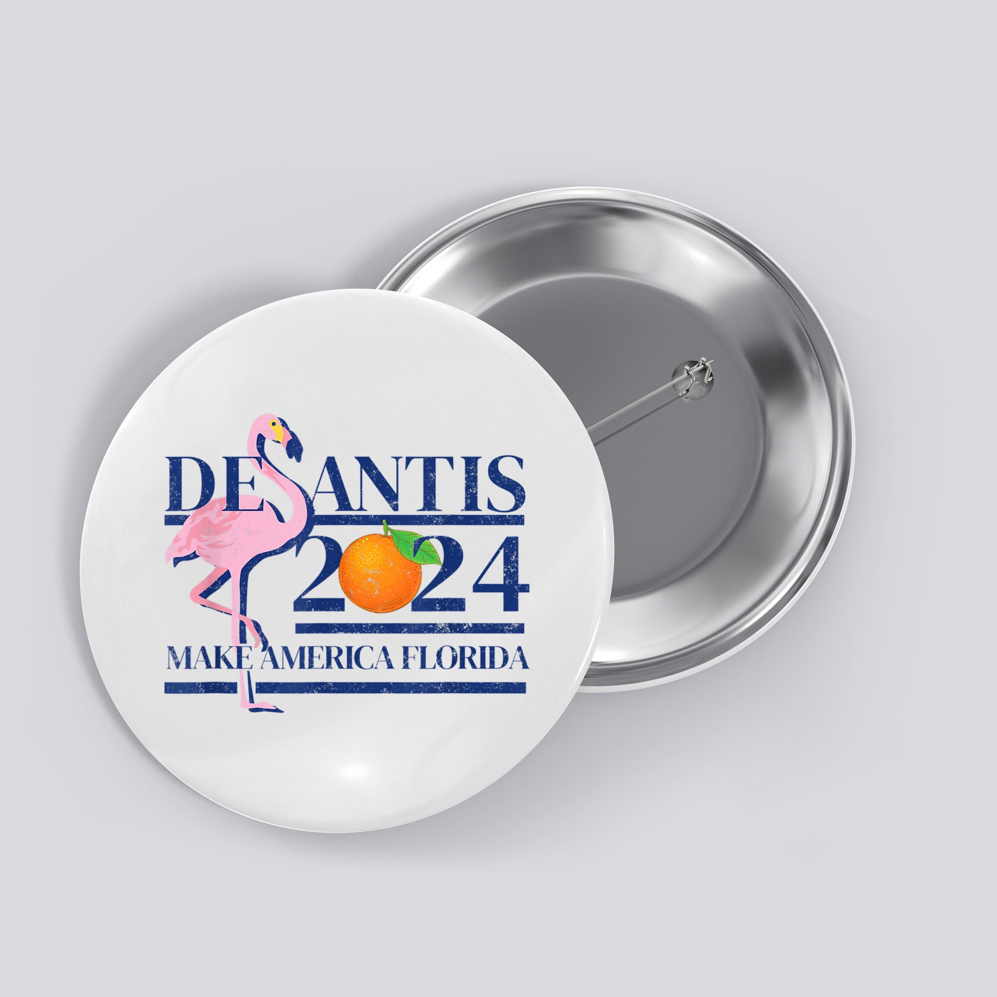 DeSantis 2024 Make America Florida Flamingo Election Button