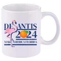 DeSantis 2024 Make America Florida Flamingo Election 11oz C Handle Ceramic Mug